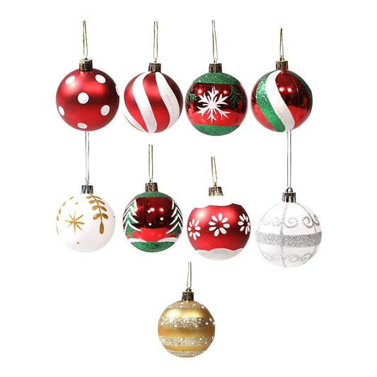 Colorful Christmas Tree Decoration Balls Festive Party Ornaments Plastic Cartoon Country American Style 6cm Holiday Decorations