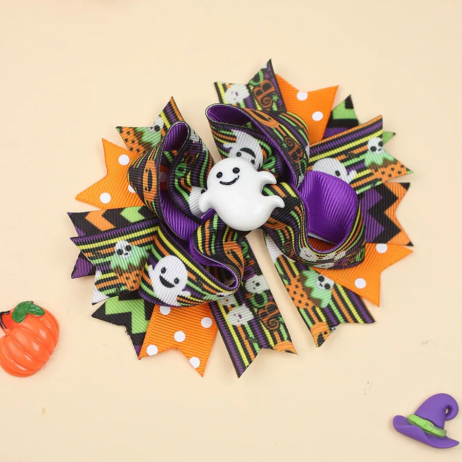 Halloween Pumpkin Skeleton Bat Hair Clip Cartoon Night Horror Movie Hair Accessories For Children