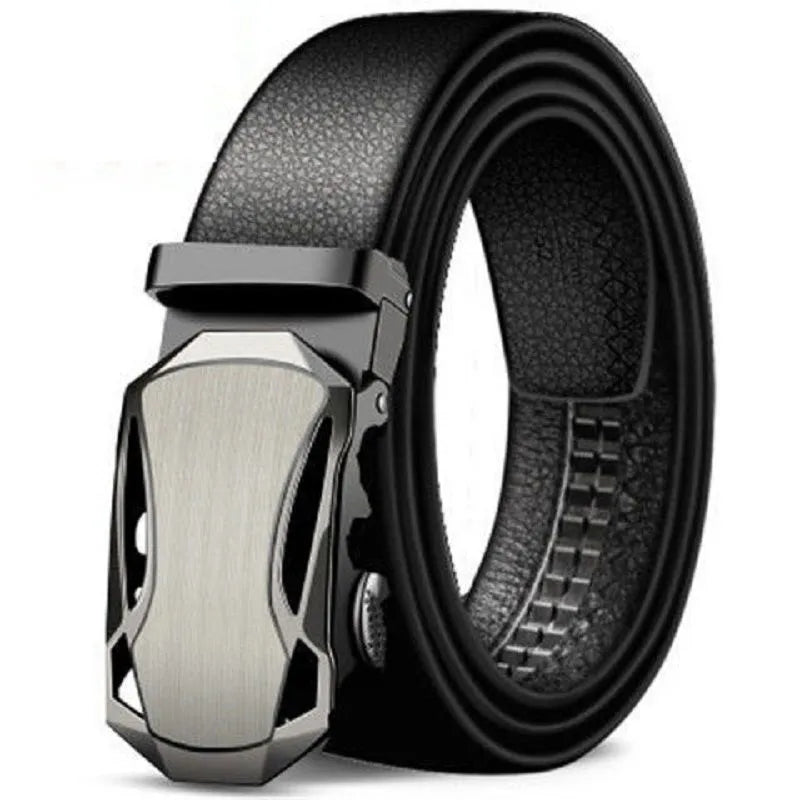 direct Belt Men's wholesale Youth Business soft leather 3.5 Automatic buckle Black Belt running Jianghu goods source
