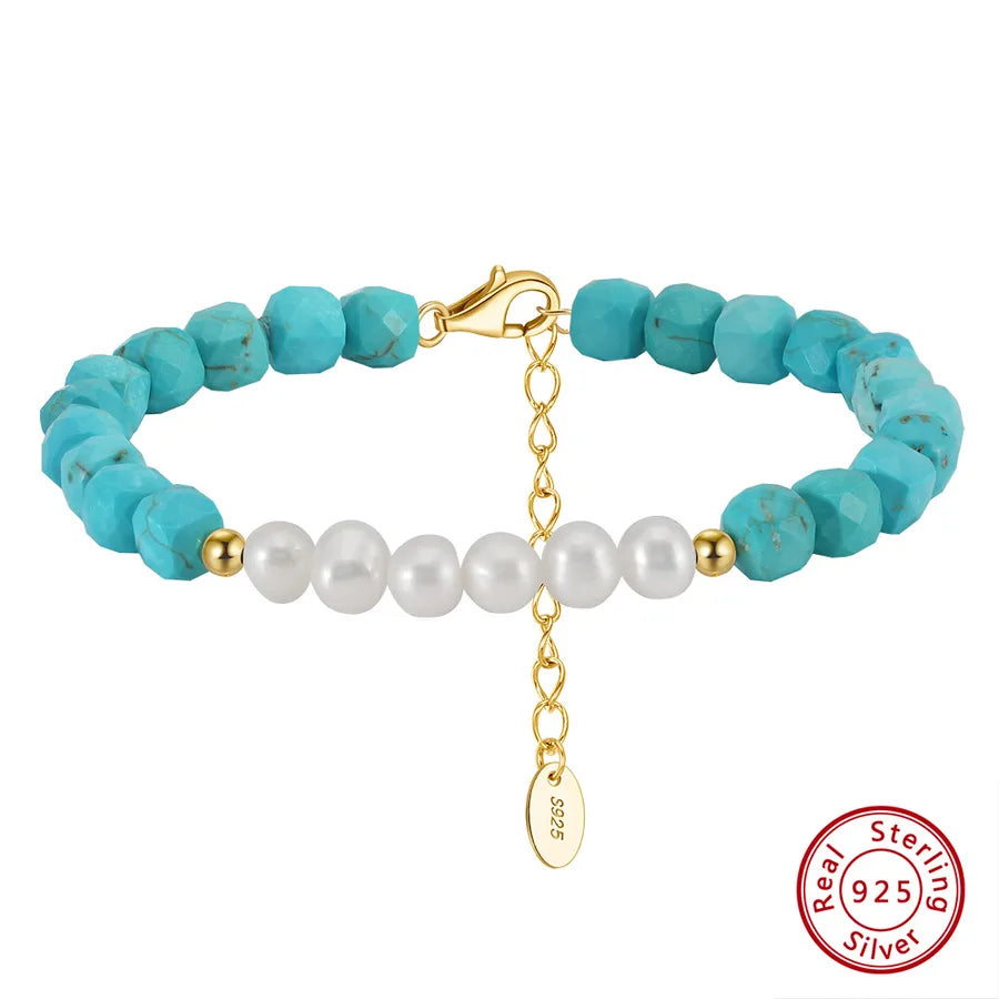 Freshwater Pearl Sterling Silver Beaded Bracelets