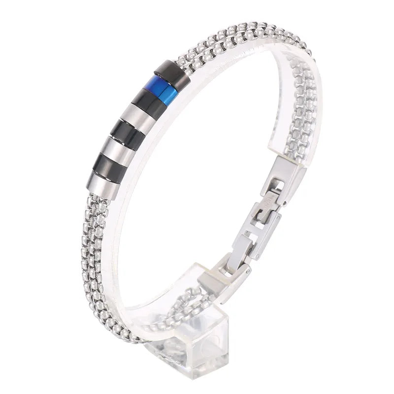 hip-hop retro solid color titanium steel bracelets in bulk