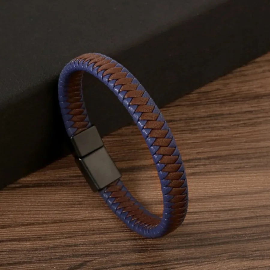 classical color block alloy handmade men's bracelets bangle
