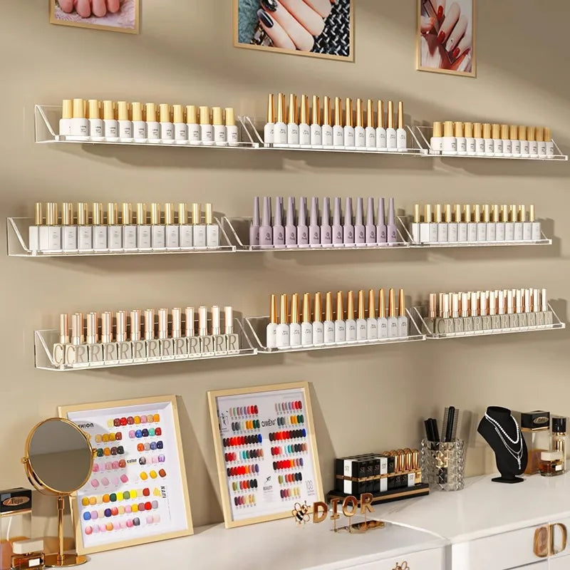 Nail Art Wall Storage Rack Punch-Free Wall Hanging Nail Art Plate Wall Decoration Acrylic Nail Polish Adhesive Display Rack