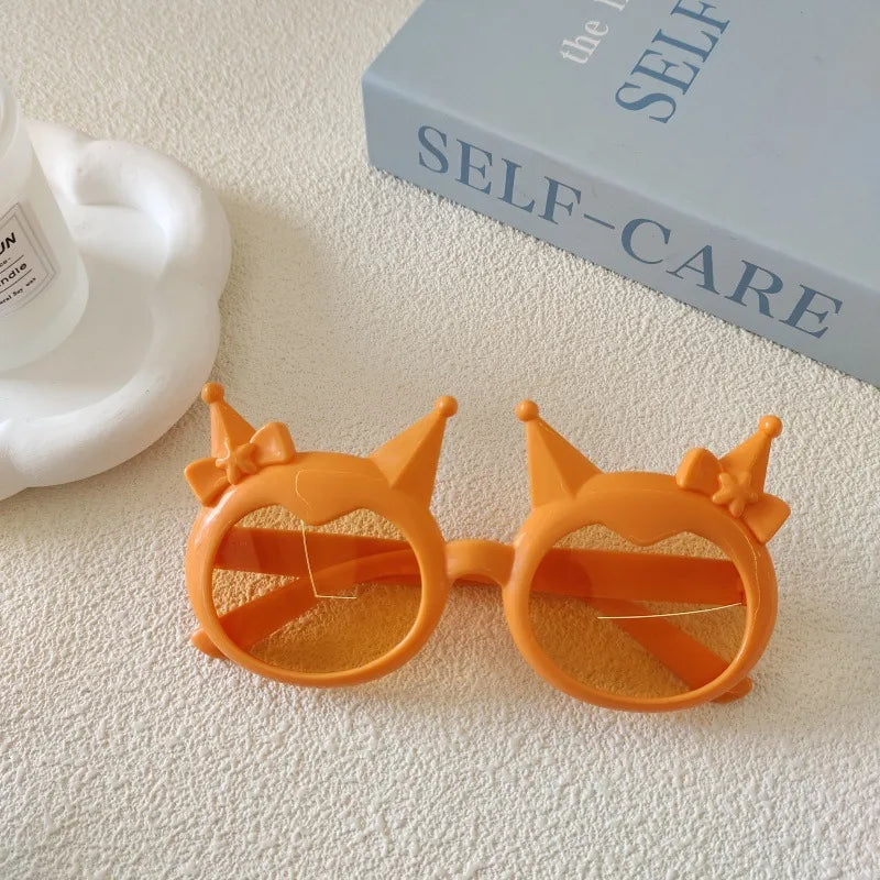 Cartoon Style Cute Sweet Solid Color Ac Polygon Full Frame Kids Sunglasses