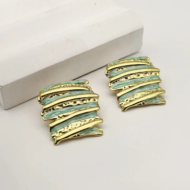 1 Pair Elegant Classical Retro Irregular 304 Stainless Steel Ear Studs