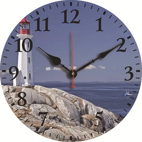 silent wall clock retro wood ocean clock wall sticker simple wall clock retro explosion hanging clock