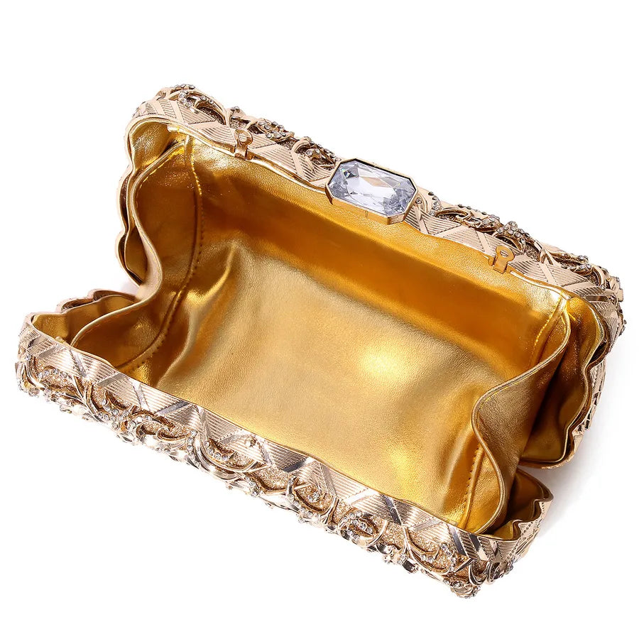 Pu Leather Alloy Solid Color Square Evening Bags