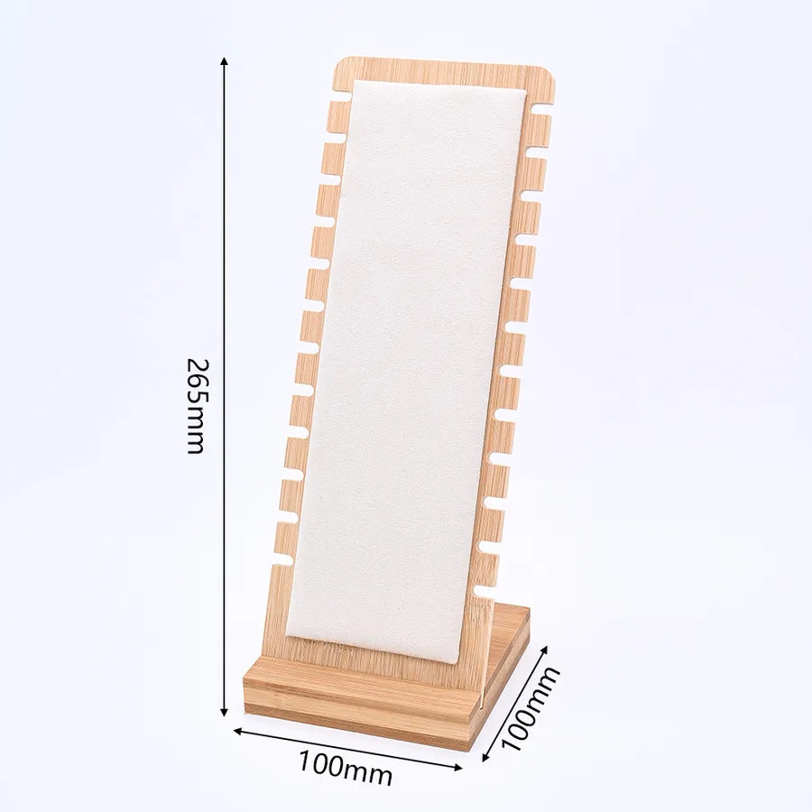 1 Pc/Package PU Leather Bamboo Flannel Handmade Simple Style Korean Style Simple Solid Color Rectangle Jewelry Display Jewelry Rack