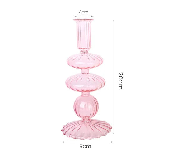 Artistic Geometric Glass candlestick Artificial Decorations