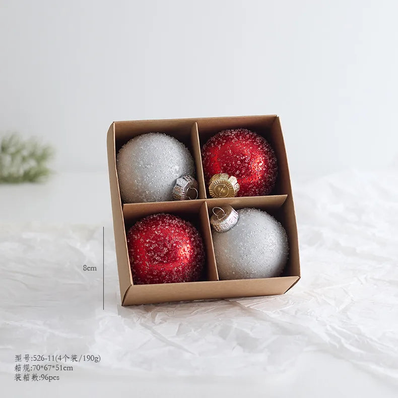 New Christmas Tree Decoration Balls Hanger Dark Red Wine Color Flocking Painted Christmas Balls Irregular Shape PVC Material