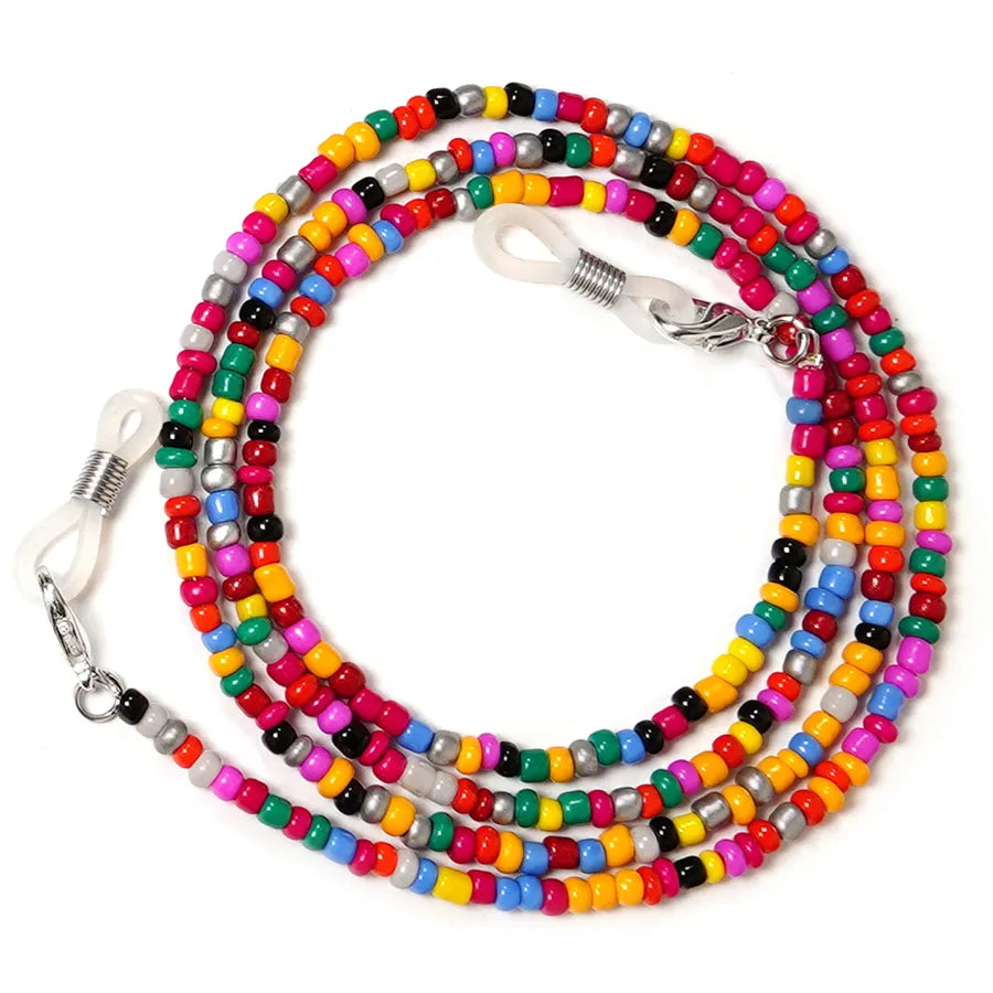 Amazon European and American wind mask chain color beaded chain Women's personality simple glasses chain star face mask rope