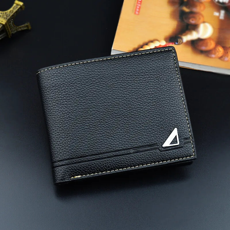 men's solid color pu leather open wallets