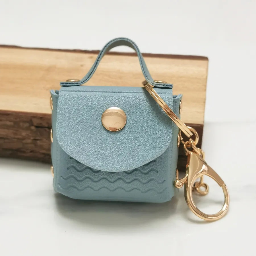 Simple Style Solid Color Pu Leather Women's Keychain