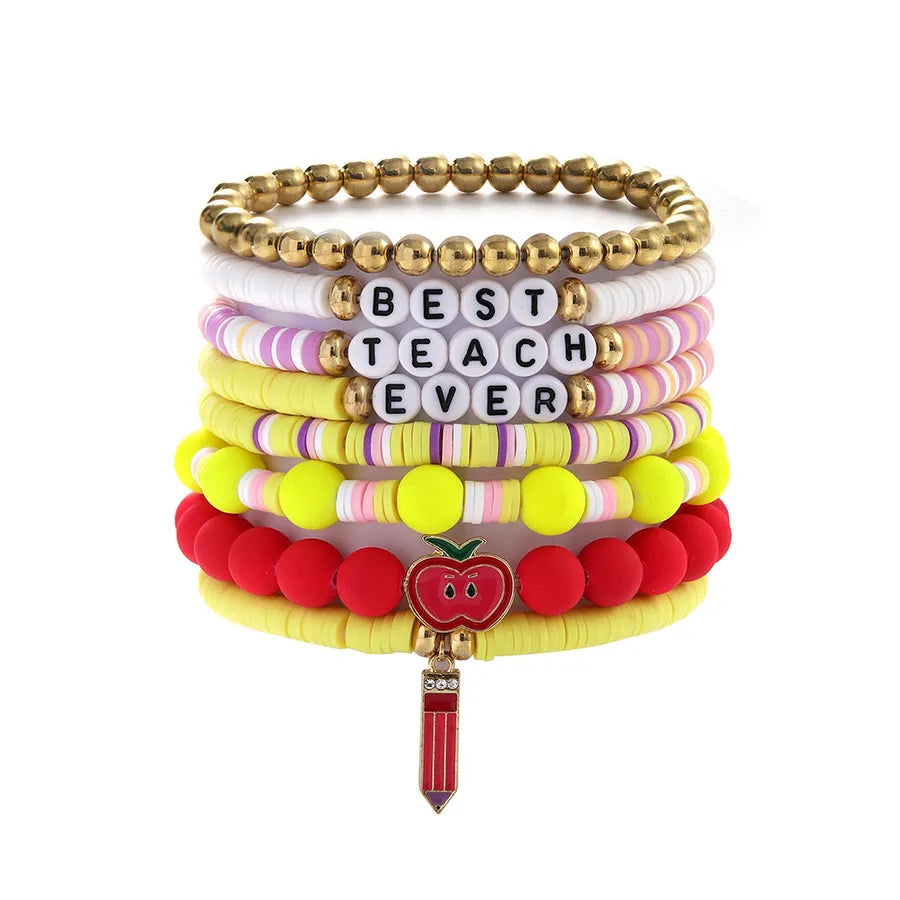 Casual Simple Style Letter Heart Shape CCB soft clay Wholesale Bracelets