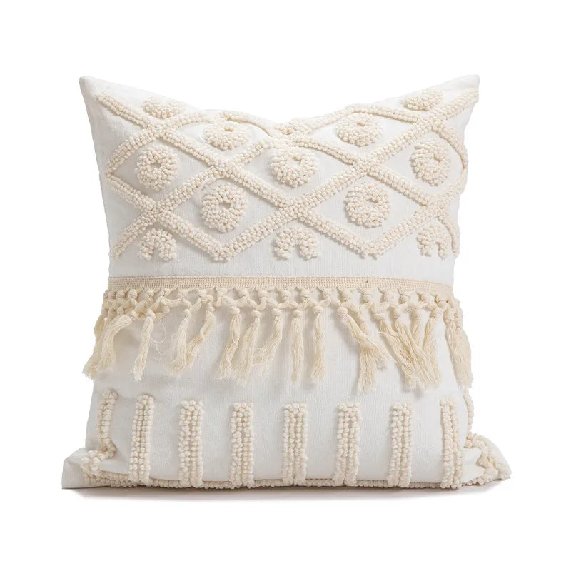 Bohemian Style Geometric Pattern Velvet Pillowcase Sofa Decorative Cushion Living Room Sample Room Decoration Plush Circle