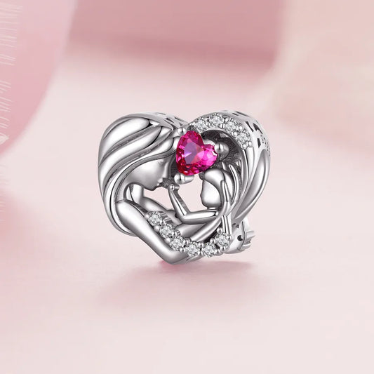 1 Piece 12*11mm Hole 4~4.9mm 925 Sterling Silver Zircon Human Heart Shape Jewelry Accessories