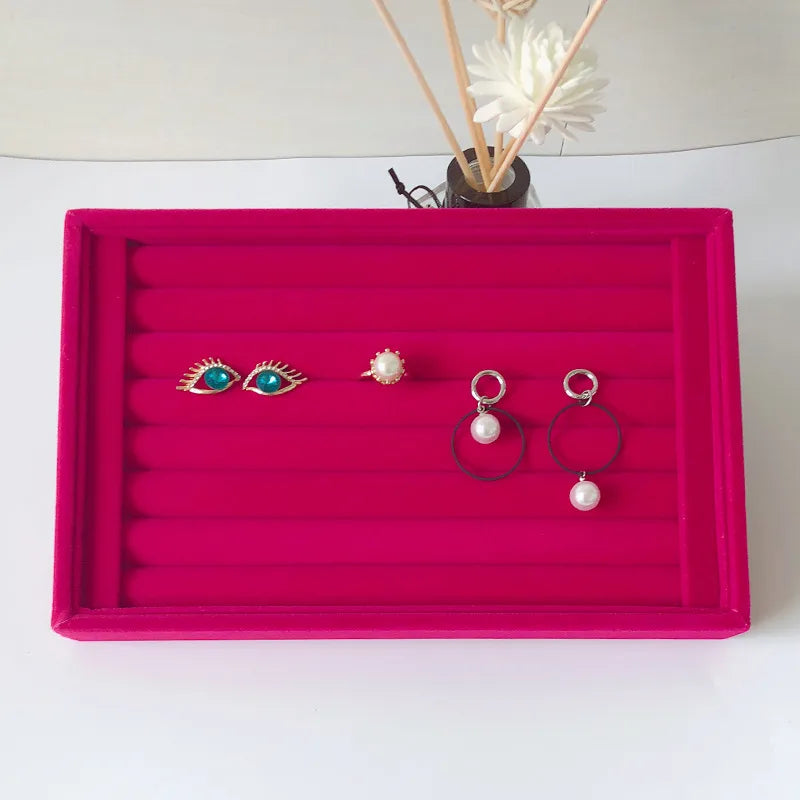 Small velvet ring plate earrings earrings plate empty plate jewelry display rack jewelry storage box tray wholesale