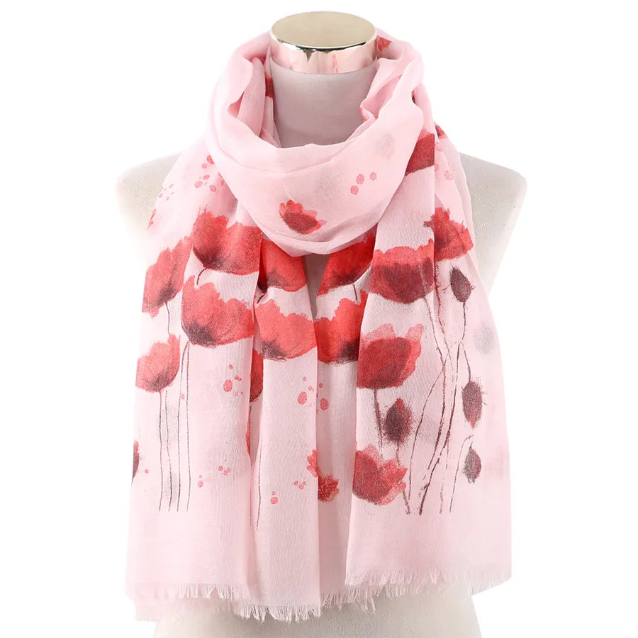 women's streetwear flower polyester printing scarf