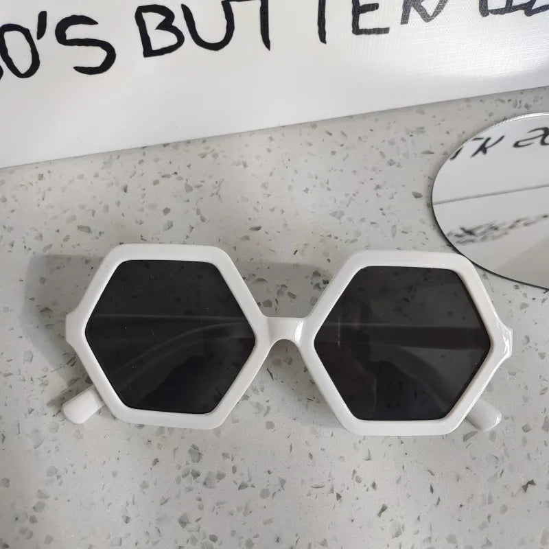 Simple Style Cool Style Solid Color UV400 Protection Resin Special-Shaped Mirror Full Frame Kids Sunglasses