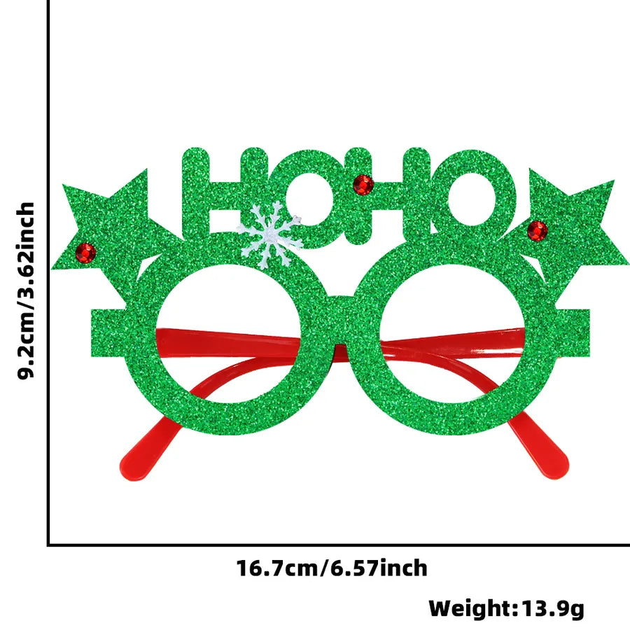 Christmas New Year Cartoon Style Santa Claus Letter Number Plastic Nonwoven Party Festival Glasses