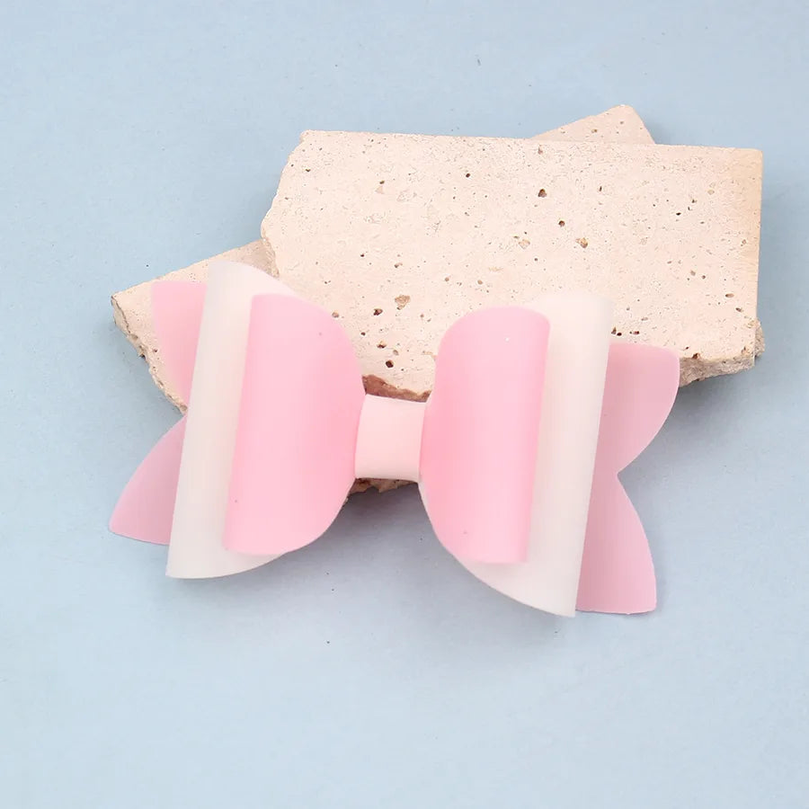 New Summer Fresh Pvc Bow Hairpin Candy Color Bow Hairpin Simple and Versatile