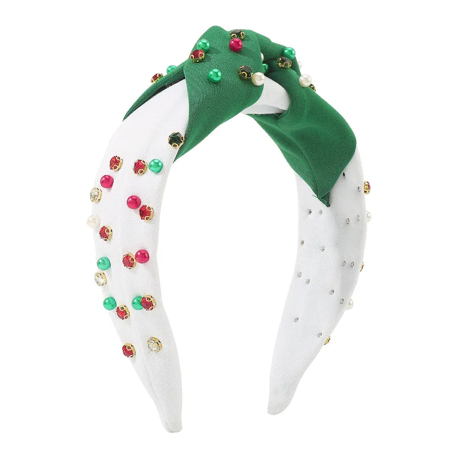 Christmas Modern Style Simple Style Classic Style Women's Geometric Imitation Pearl Rhinestone Hair Band