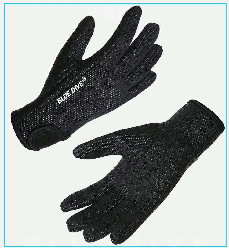 unisex sports solid color nylon rubber diving gloves