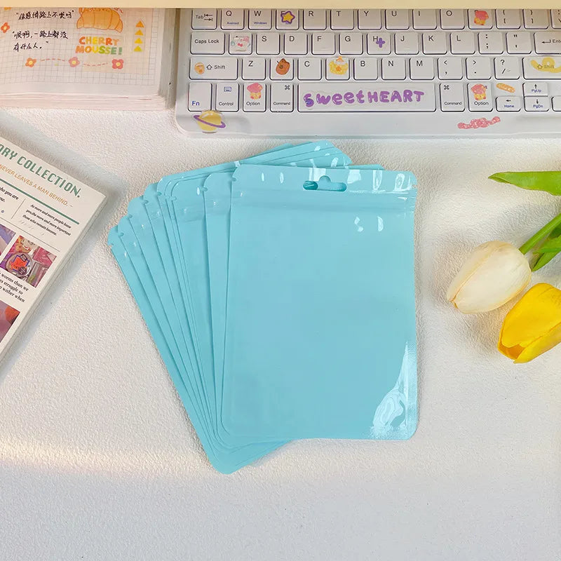 cute solid color plastic jewelry bag gift bag