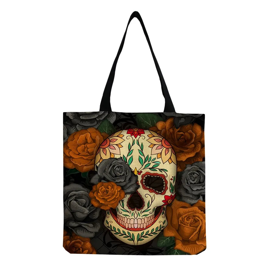 Unisex Casual Punk Skull Shopping bags