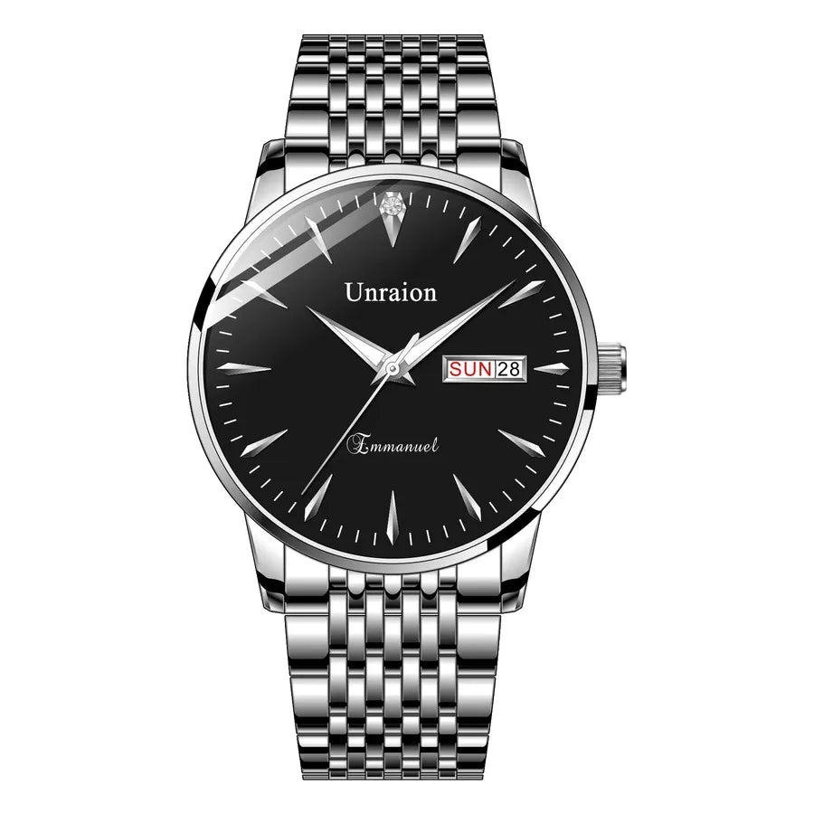 business simple style letter single folding buckle quartz men's watches