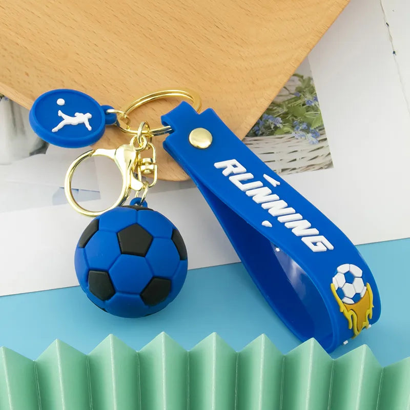 fashion letter football pvc unisex bag pendant keychain 1 piece