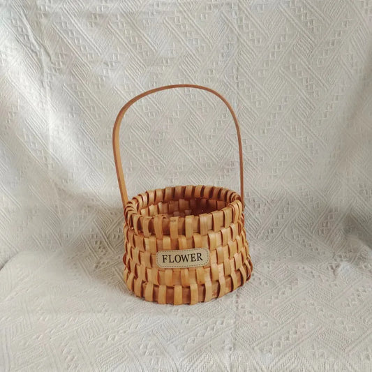 Pastoral Bow Knot Wood Storage Basket