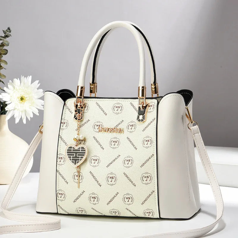 Women's Pu Leather Vocabulary Words/Name Streetwear Square Zipper Shoulder Bag Handbag
