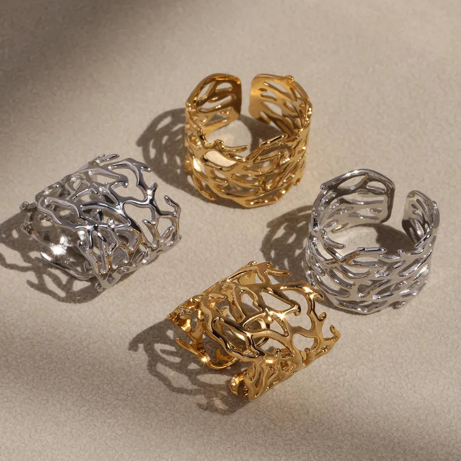 Wholesale Jewelry IG Style Casual Luxurious Geometric 304 Stainless Steel 18K Gold Plated Plating Rings