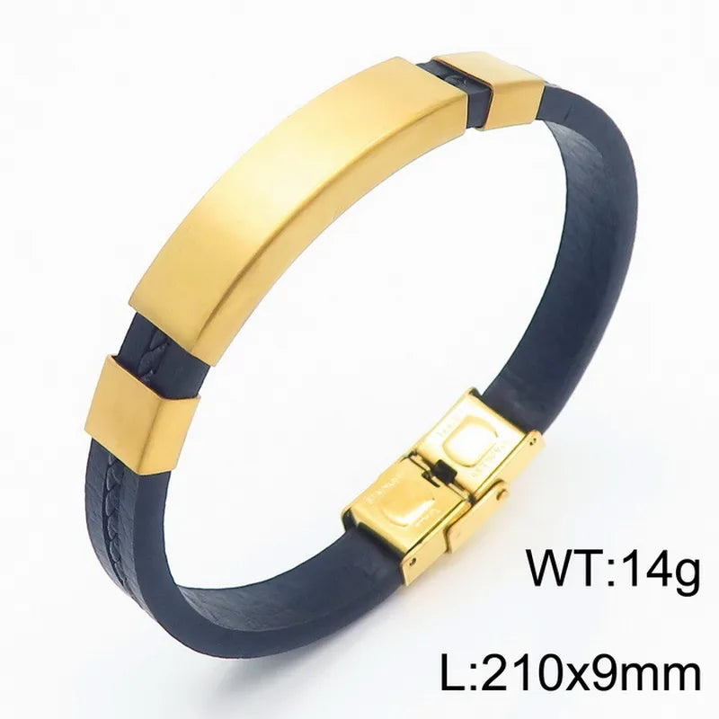 Simple Style Twist Titanium Steel Plating 18K Gold Plated Men's Bangle
