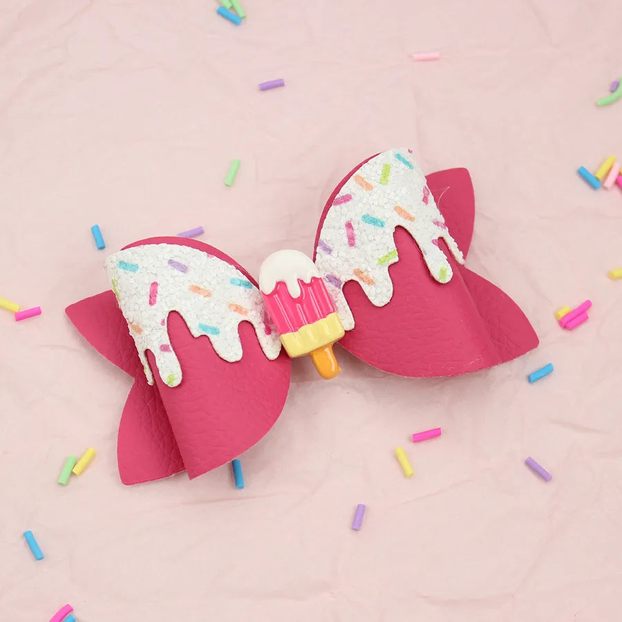 Amazon's New Donut Hairpin Children's Bow Hair Accessories Ice Cream Cream Candy Color Girl Hairpin
