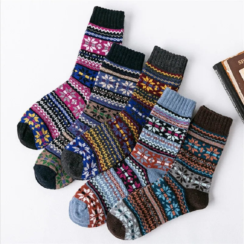 men's fashion printing wool crew socks