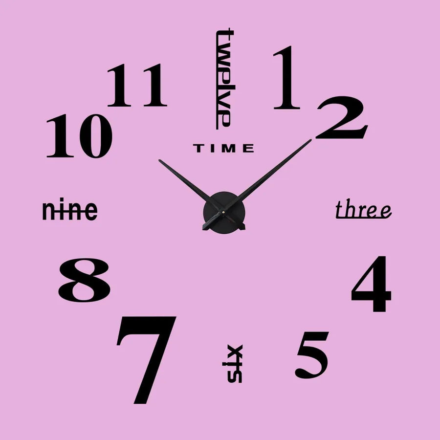 Casual Round Plastic Plexiglass pendant Wall Clock Artificial Decorations
