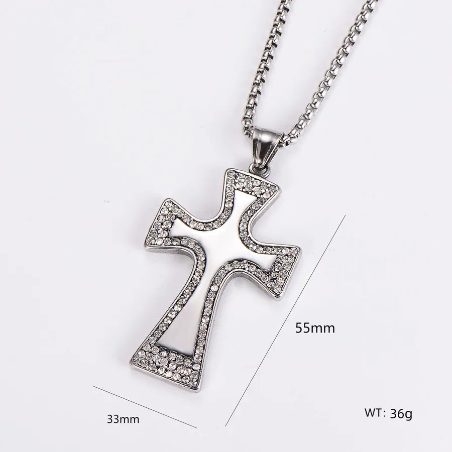 Wholesale Jewelry Exaggerated Round 304 Stainless Steel Pendant Necklace cable chain