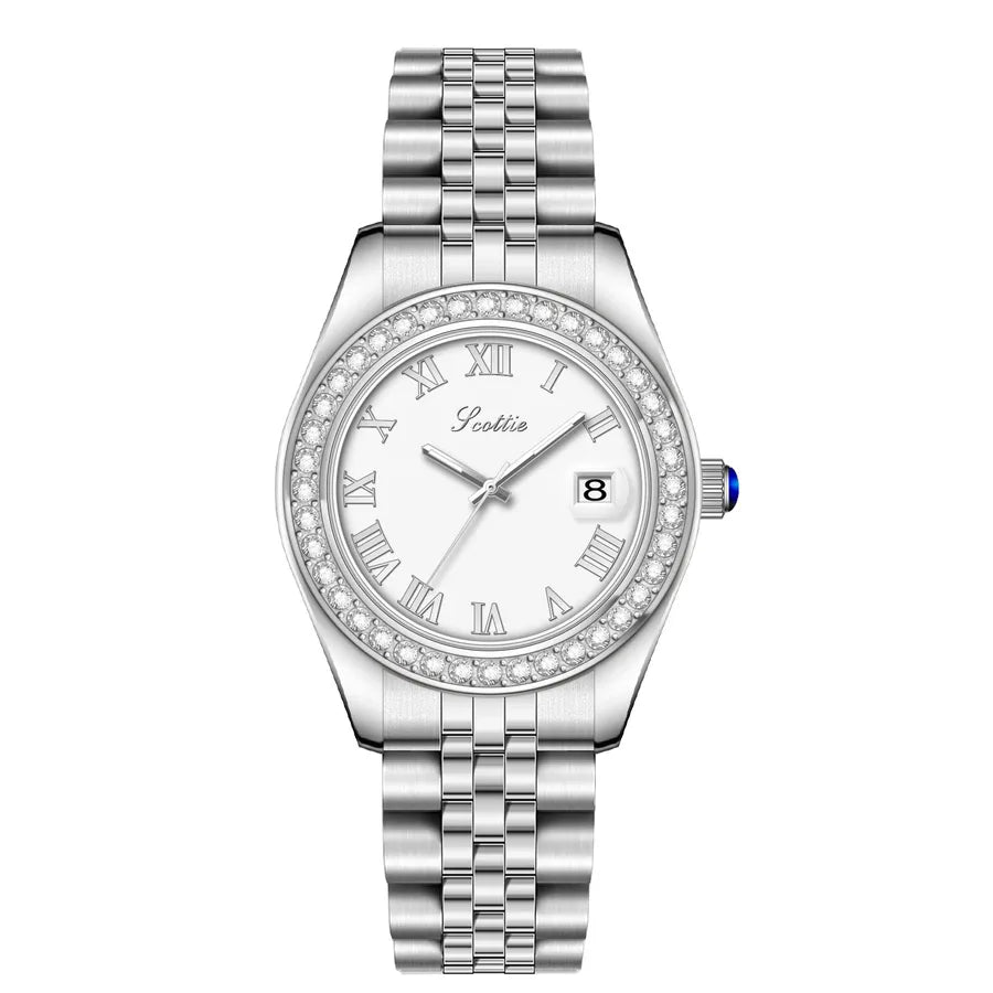 Retro Classic Style Solid Color Butterfly Double Snap Quartz Watch Women's Watches