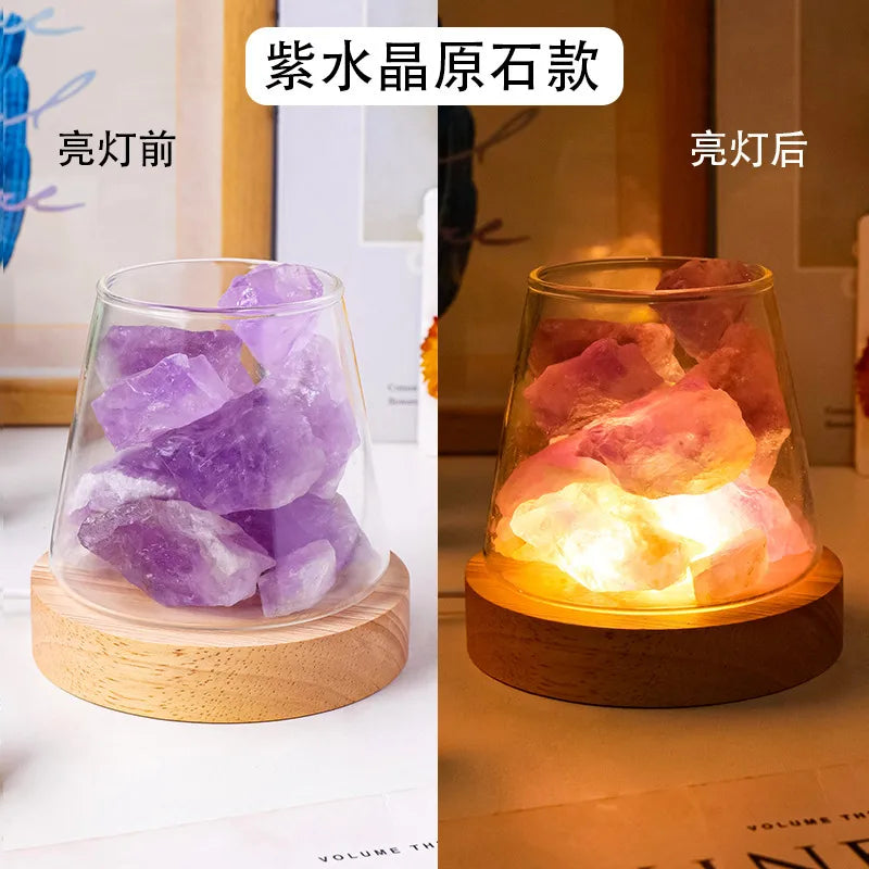 Chinoiserie Retro Geometric Crystal Ornaments Aromatherapy Small Night Lamp Lighting Accessories