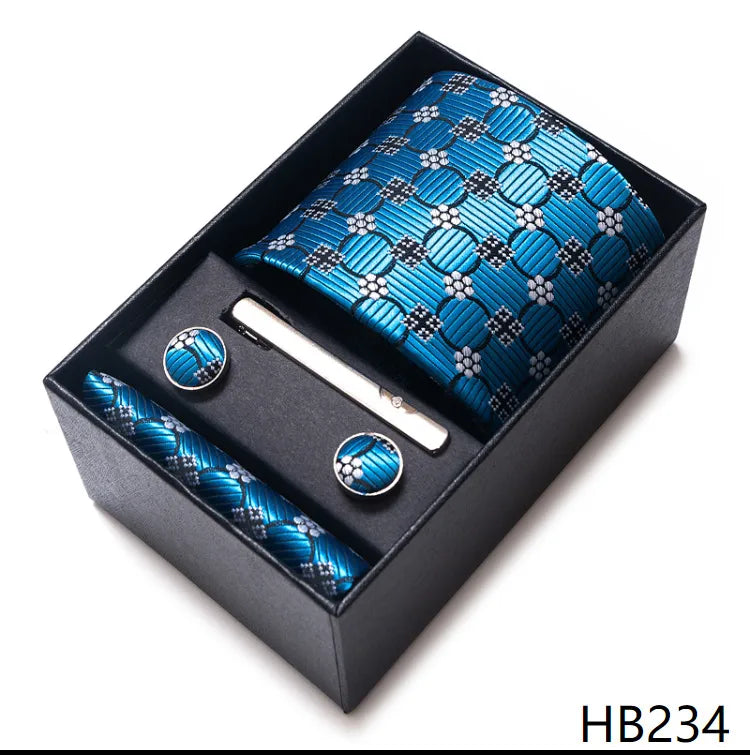 simple style geometric solid color polyester yarn men's cufflinks lavalier tie