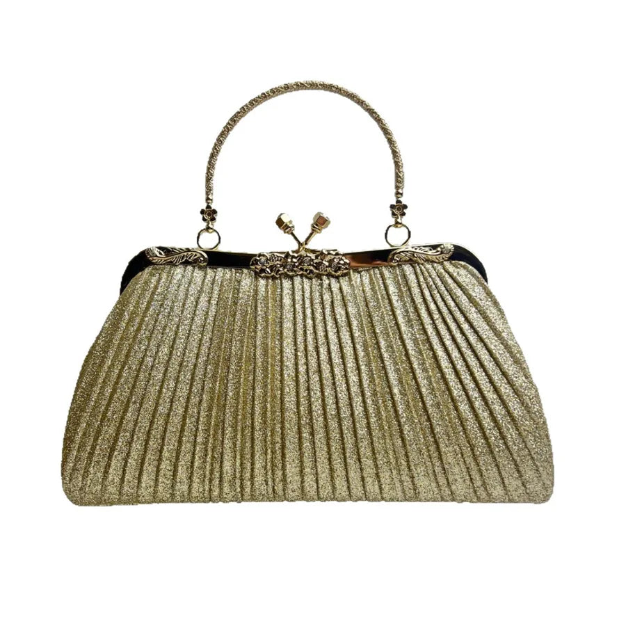 Elegant Women's Folded Handbag For Dinner Party High-End Sensation Luxury Clutch Bag Square Shape Polyester Fashion Element