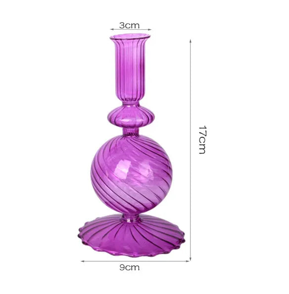 Artistic Geometric Glass candlestick Artificial Decorations