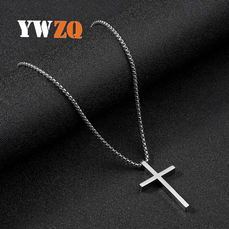 hip-hop cross stainless steel polishing plating men's pendant necklace