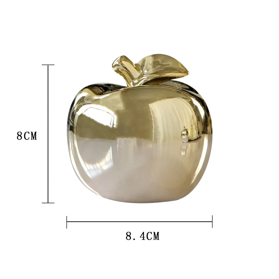 Modern Simple European Nordic Style Home Accessories Creative Christmas Gift Golden Silver Apple Ceramic Ornaments