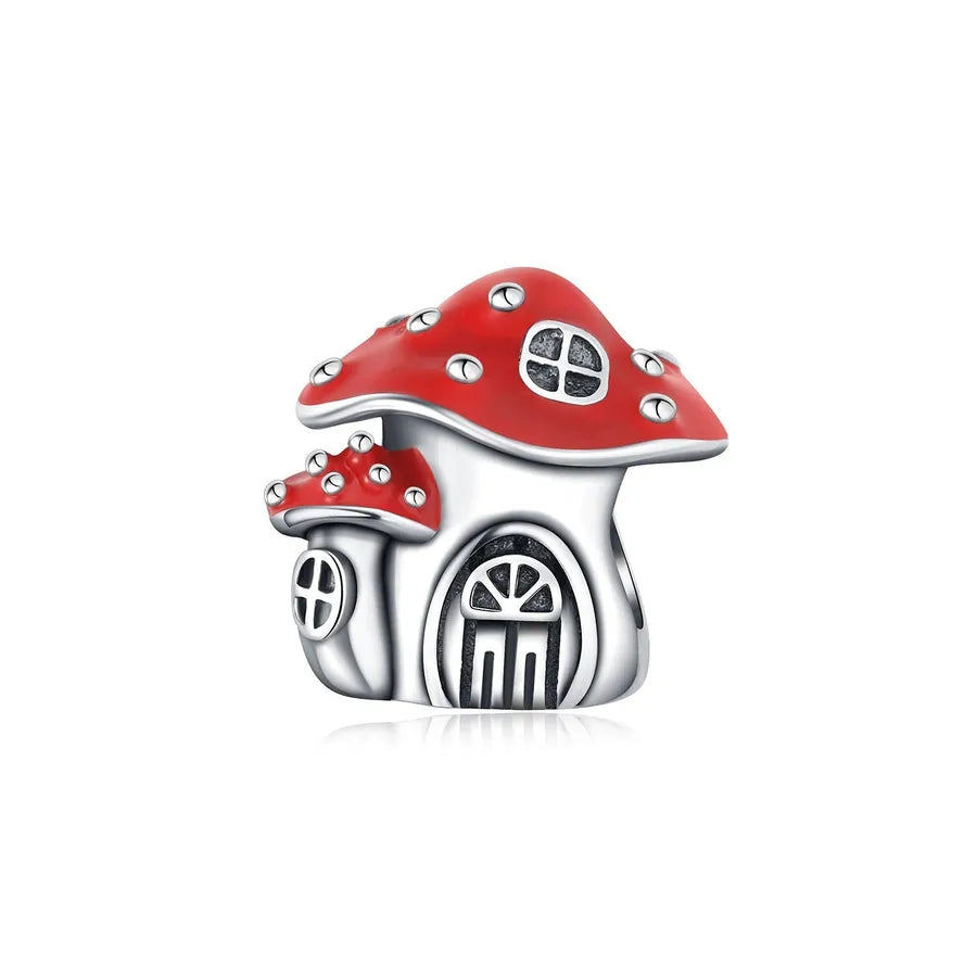1 Piece 21 * 24mm 925 Sterling Silver Zircon Pumpkin Crown Mushroom Pendant Beads Jewelry Accessories