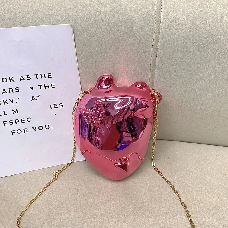 Women's Small Arylic Heart Streetwear Heart-shaped Lock clasp Crossbody Bag