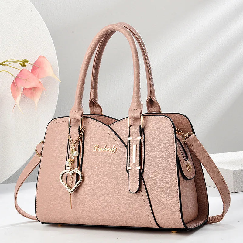 Women's Pu Leather Solid Color Elegant Classic Style Streetwear Square Zipper Shoulder Bag Handbag