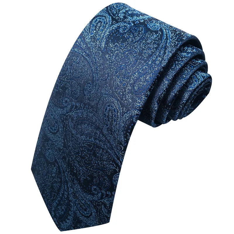 business formal solid color cashew nuts flower polyester yarn men's tie